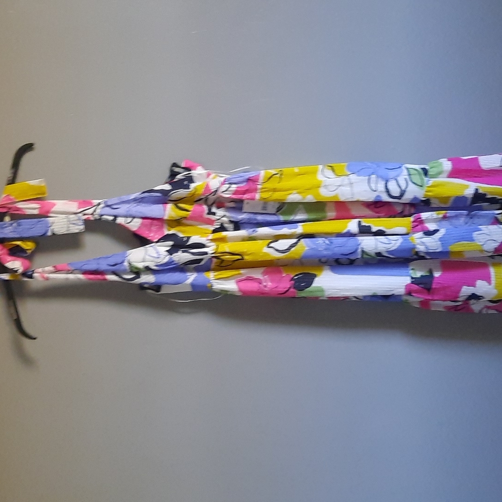 Summer floral halter dress.